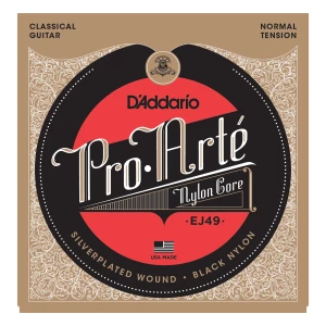 D'ADDARIO EJ49 - струны для классической гитары. серебро (Silver),черный нейлон,нормальное натяжение