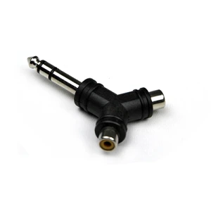 INVOTONE AD220 - переходник 2 RCA мама <>6.35мм стерео джек папа, корпус пластик