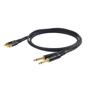 PROEL CHLP310LU15 - сценический кабель, 2 х 6,3 джек моно <-> 2х RCA (папа), длина - 1.5м