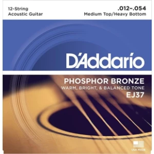D'ADDARIO EJ37 - струны для 12-ти струнной акустической гитары с обмоткой из фосфорной бронзы