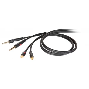 DIE HARD DHG535LU18 - проф. аудио кабель, 2х 6.3 джек моно <-> 2х RCA (папа), длина 1.8 м
