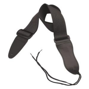 ONSTAGE GSA10BK - ремень для гитары, полипропилен, кожаные концы, 2', черный
