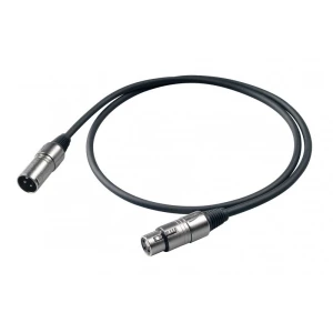 PROEL BULK250LU1 - микрофонный кабель, XLR (папа) <-> XLR (мама), длина - 1м