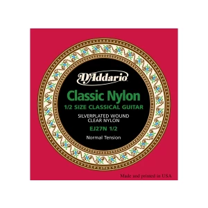 D'ADDARIO EJ27N 1/2 - струны для классической гитары 1/2, серебро (Silver), Normal Tension