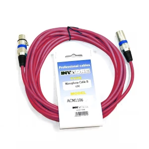 INVOTONE ACM1106 R - микрофонный кабель, XLR(папа) <-> XLR(мама), длина 6 м (красный)